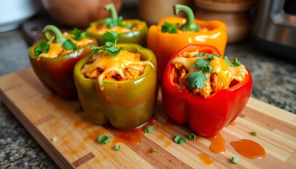 buffalo chicken stuffed peppers