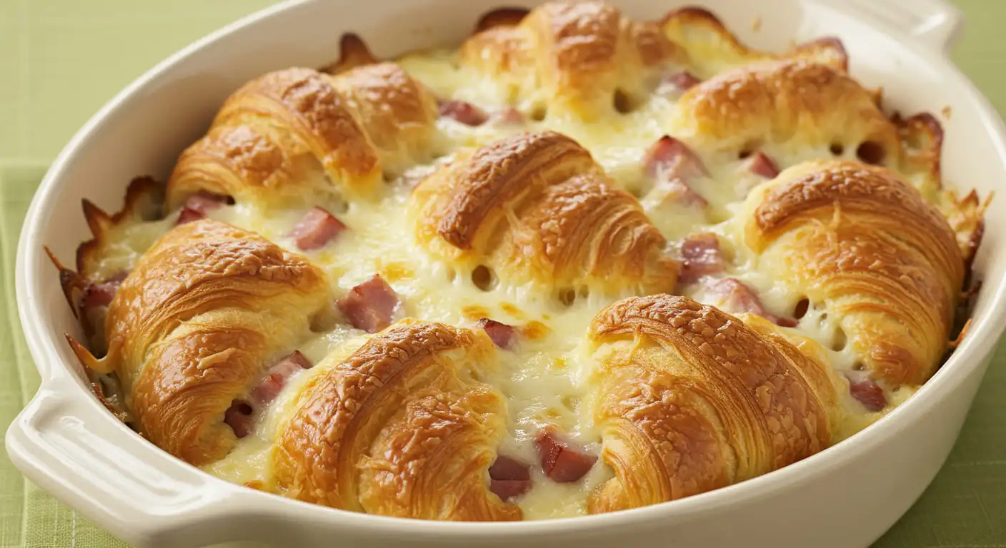 Baked Ham and Cheese Croissants