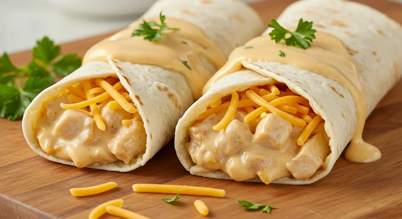 Cheesy garlic chicken wraps