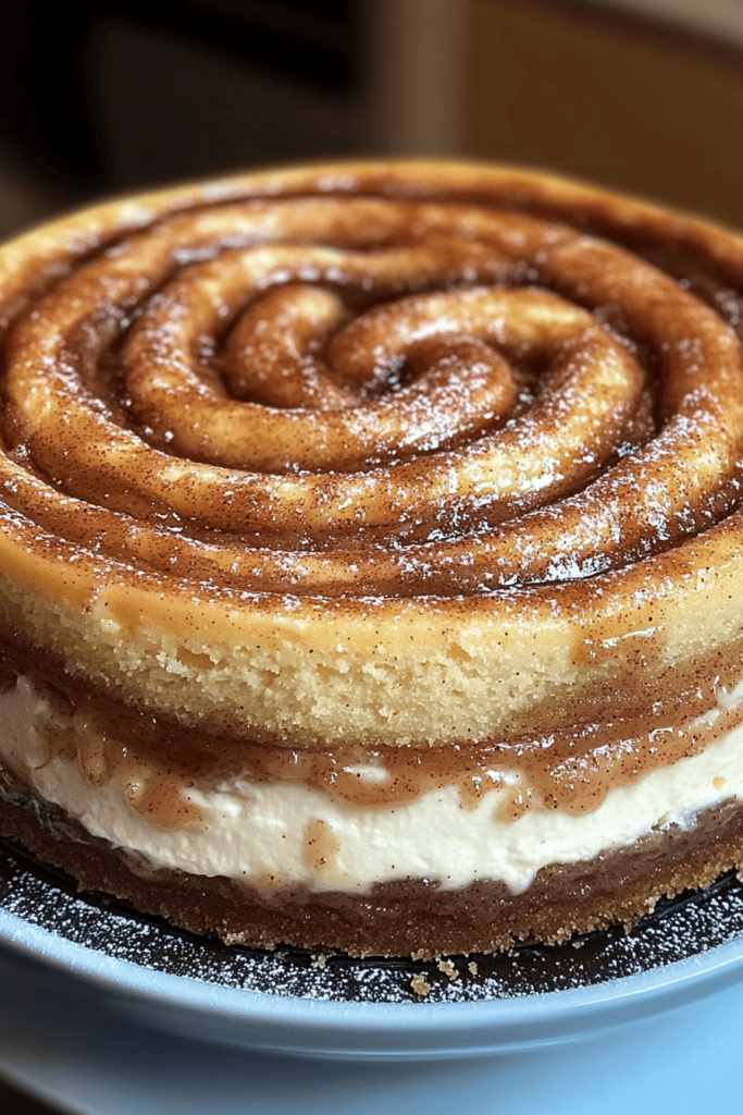 Cinnamon Roll Cake Swirl Technique cinnamon bun cheesecake recipe
