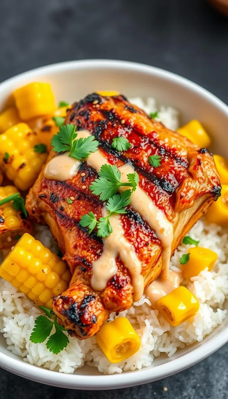 street corn chicken rice bowl