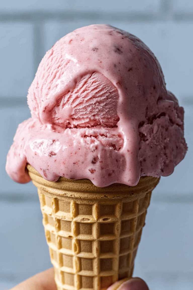 strawberry ice cream cone