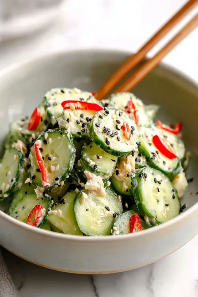 Easy California Roll Cucumber Salad