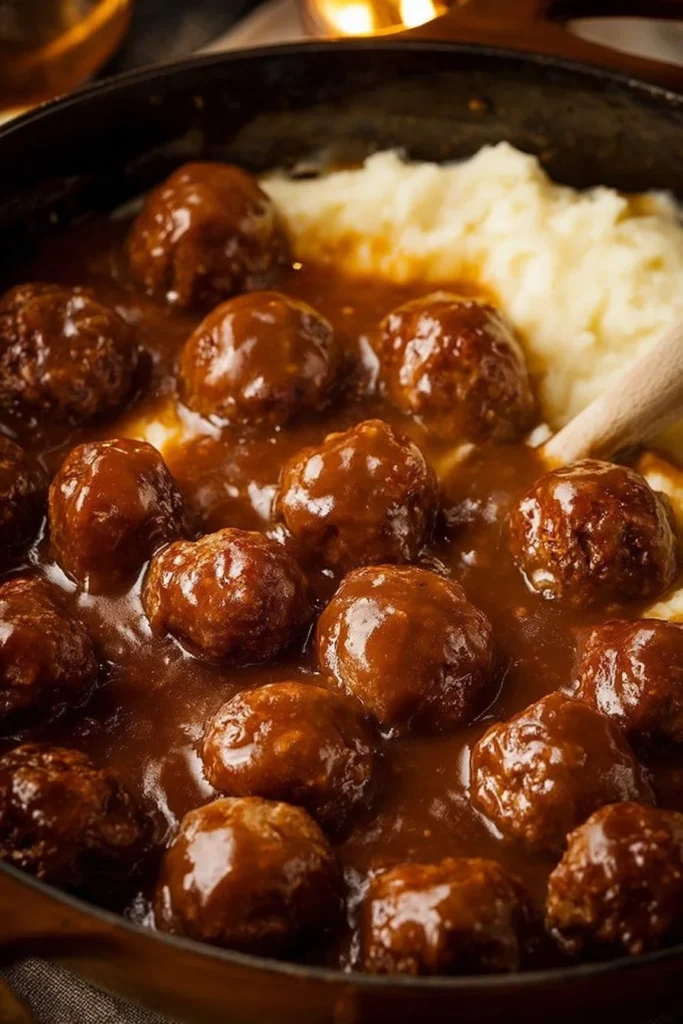 Slow Cooker Salisbury Steak Meatballs