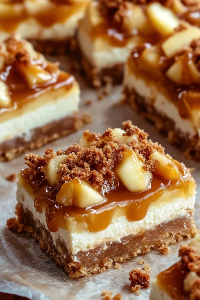 Caramel Apple Cheesecake Bars
