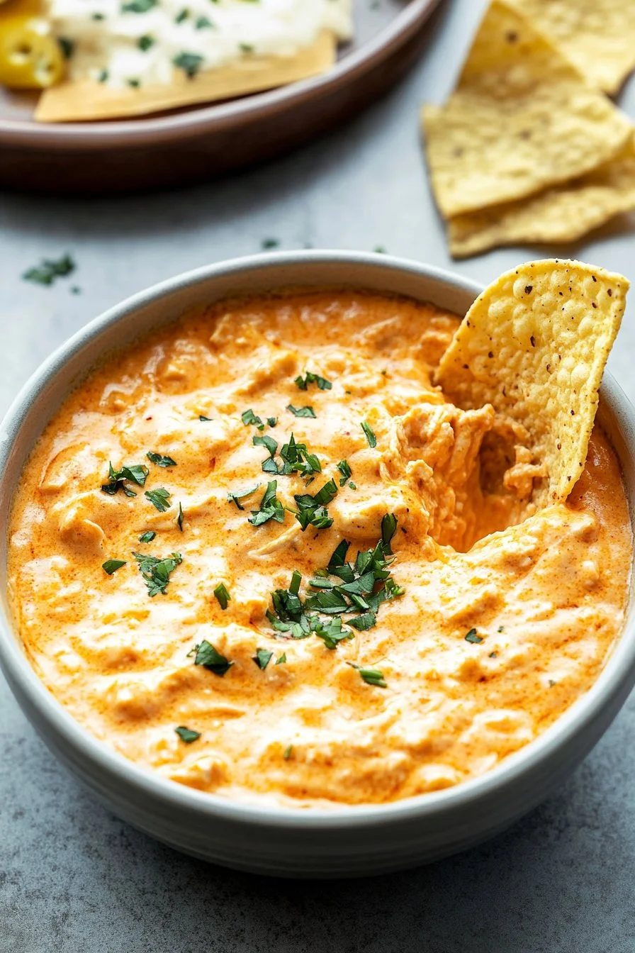 Cheesy Crock Pot Buffalo Chicken Dip
