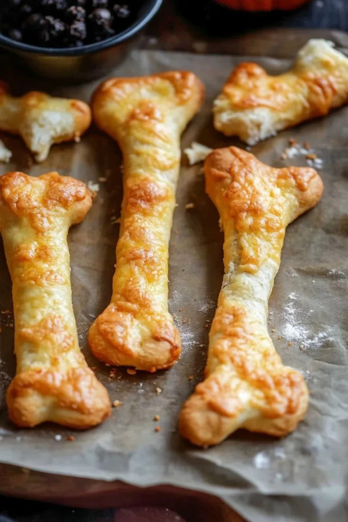 Cheesy Halloween Breadstick Bones