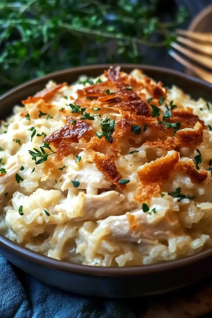 Chicken Alfredo Rice Casserole