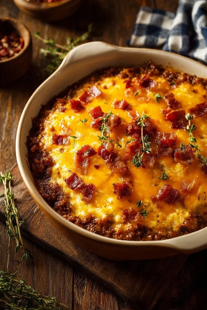 Low-Carb Bacon Cheeseburger Casserole