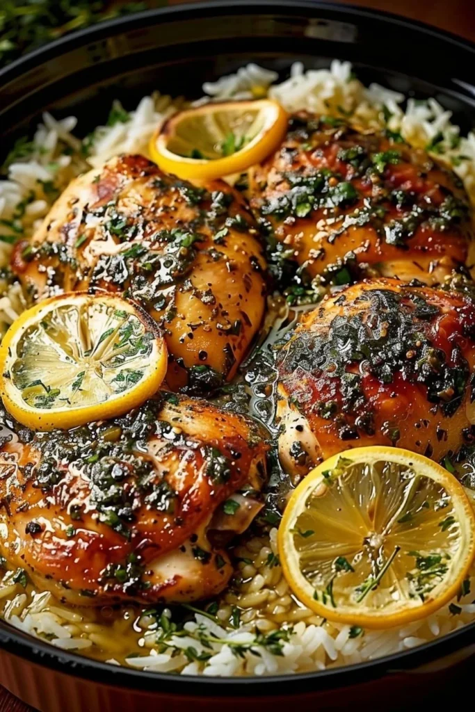 Lemon Herb Chicken with Fluffy Rice