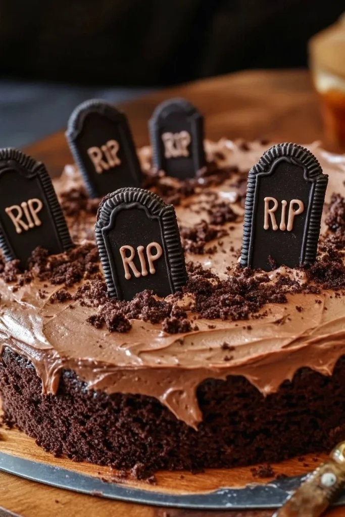 Chocolate Cake with Halloween Decoration