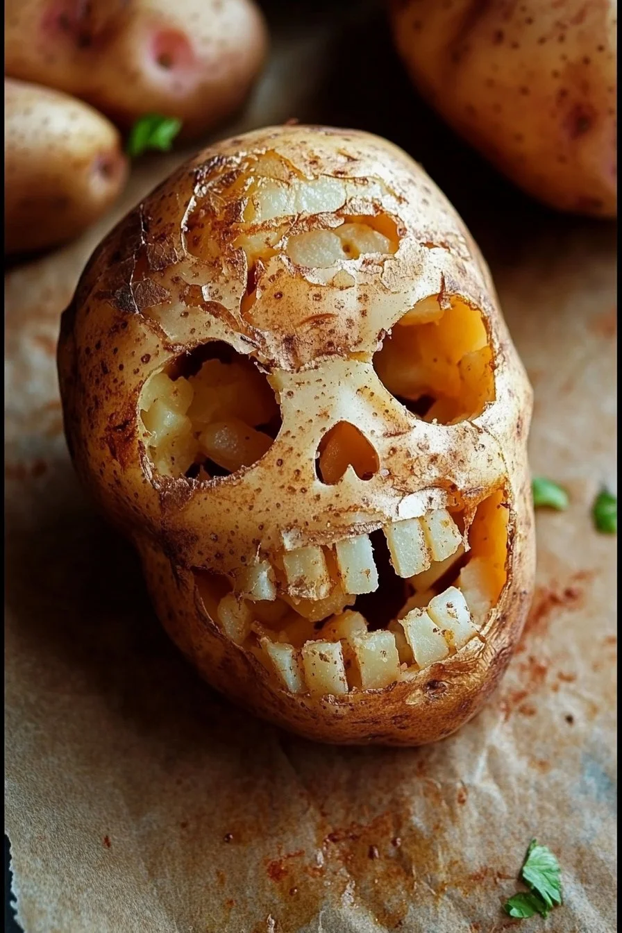 Spooky Halloween Skull Potatoes