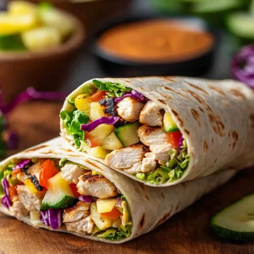 Thai Peanut Chicken Wraps