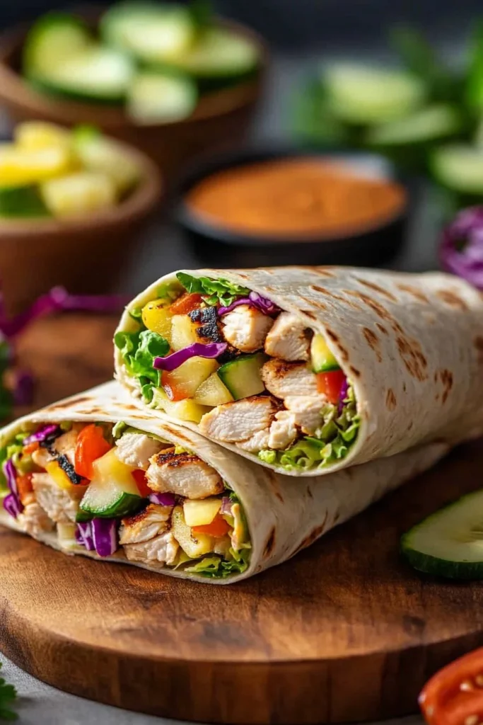 Thai Peanut Chicken Wraps