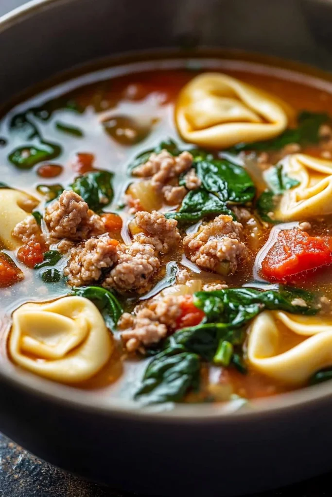 Autumn Tortellini Soup with Sausage