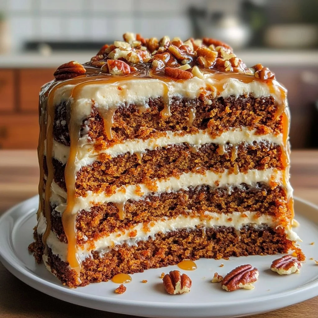 Caramel Pecan Carrot Heaven Cake