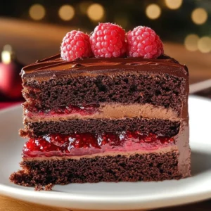 Christmas Chocolate Raspberry Cake