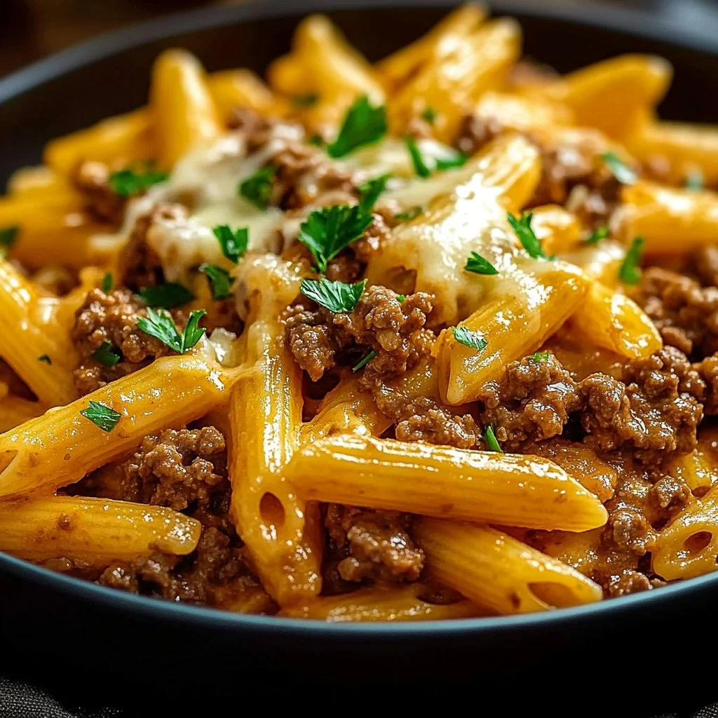 Creamy High Protein Beef Pasta