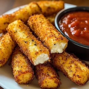 Crispy Mozzarella Sticks with Marinara Sauce