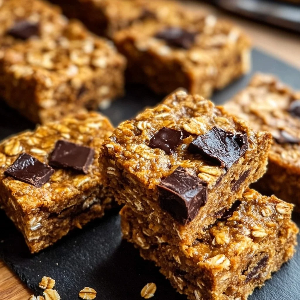 Healthy Peanut Butter Chunk Oatmeal Bars