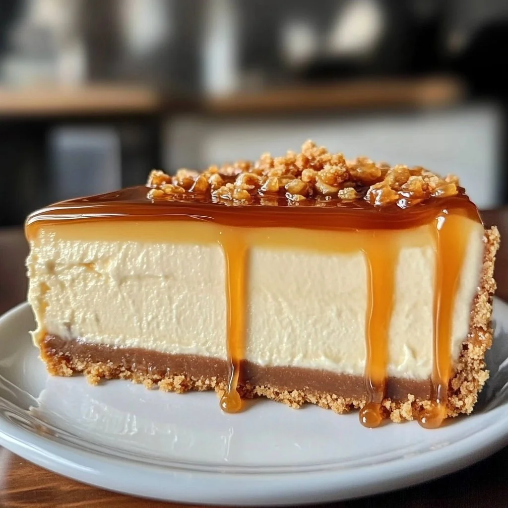 No Bake Salted Caramel Cheesecake