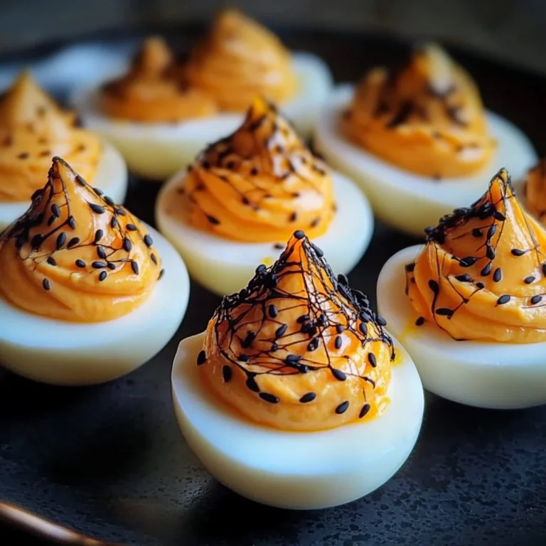 Spiderweb Deviled Eggs