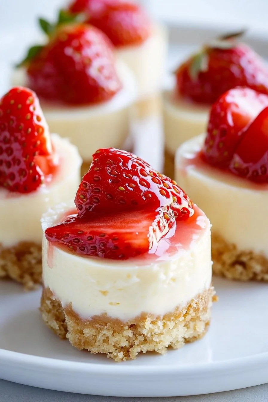 White Chocolate Strawberry Cheesecake Bites