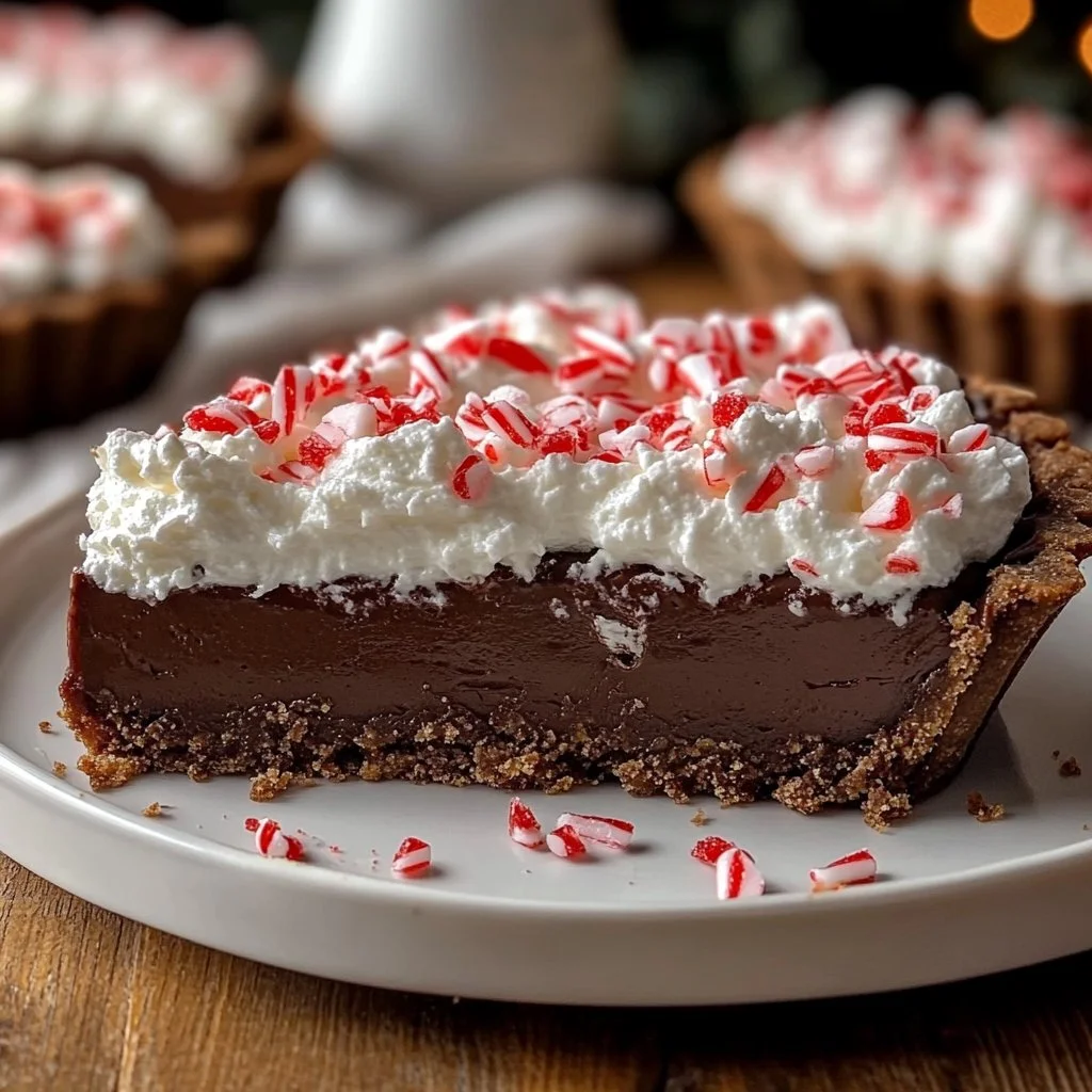 Chocolate Peppermint Christmas Tart