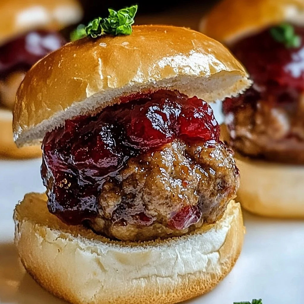 Cranberry Sauce Meatball Sliders