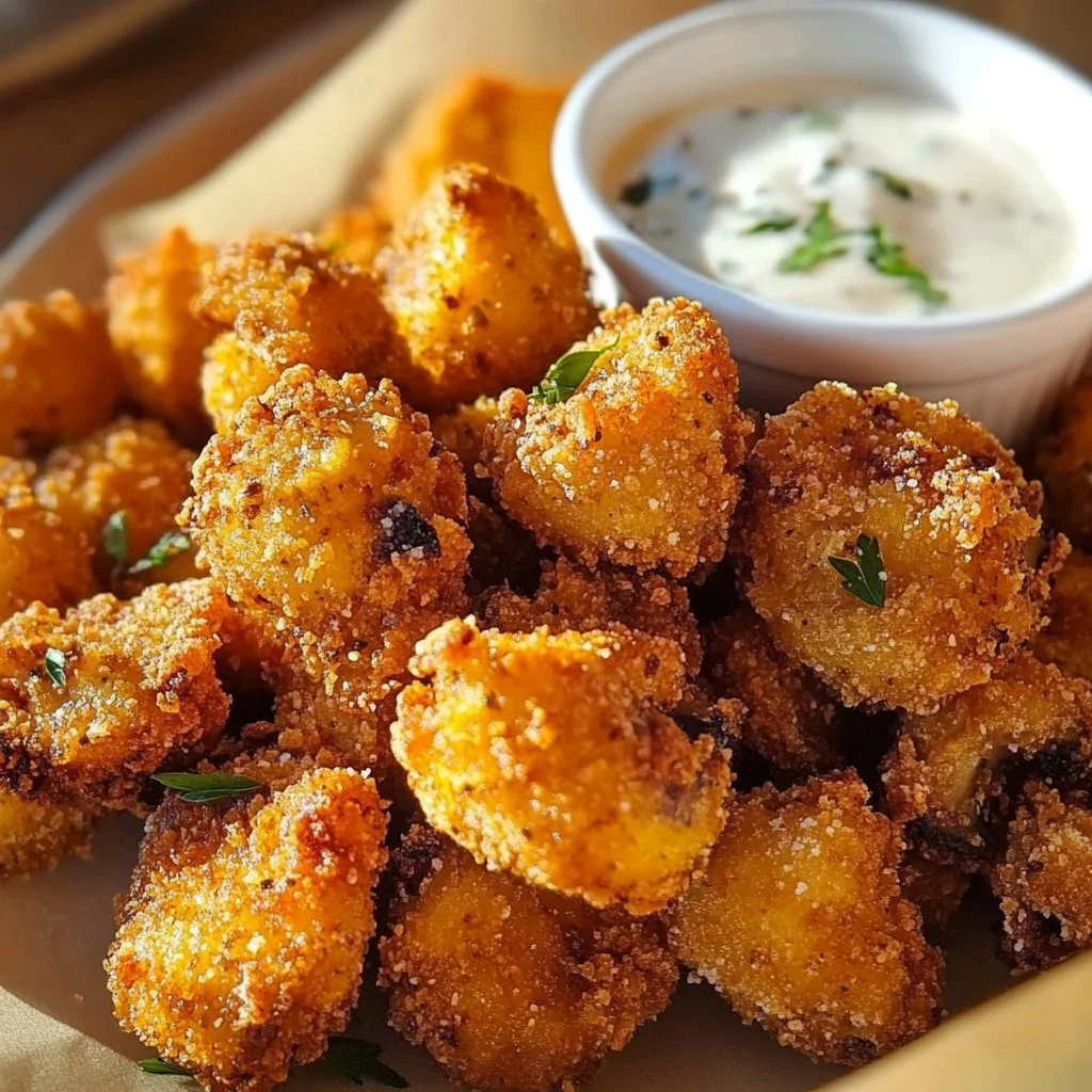 Crispy Fried Mushrooms with Ranch Dip