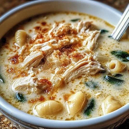 Crockpot Creamy Chicken Parmesan Soup