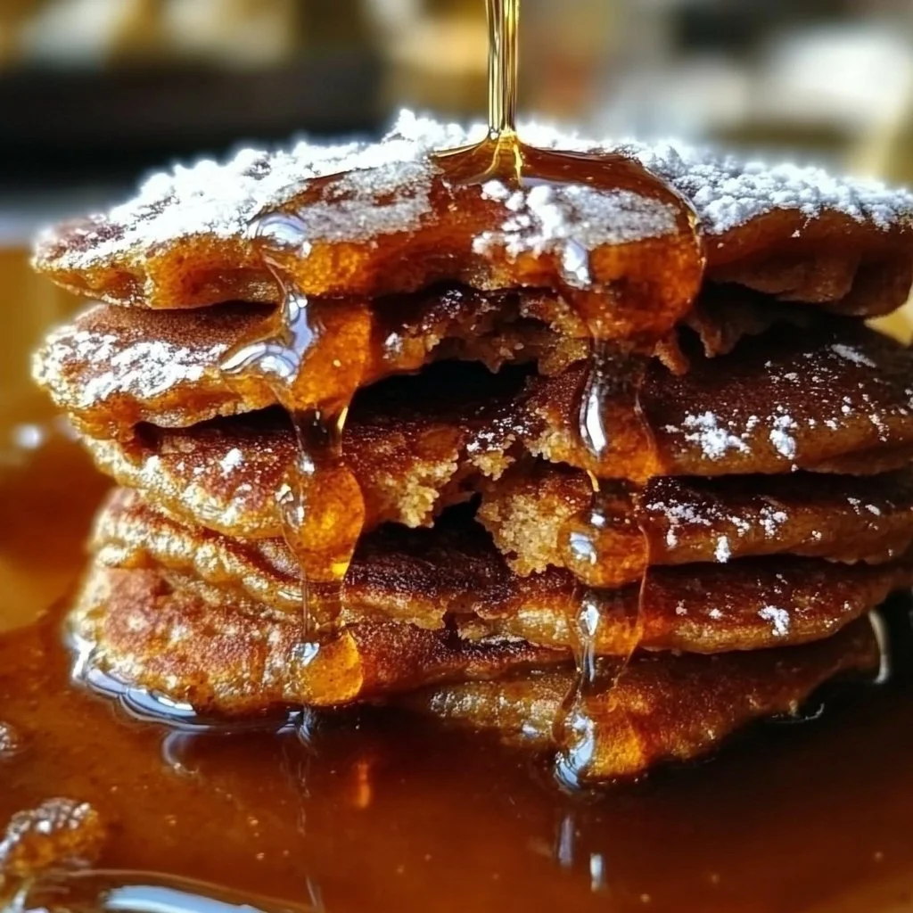 Gingerbread Pancakes With Spiced Syrup