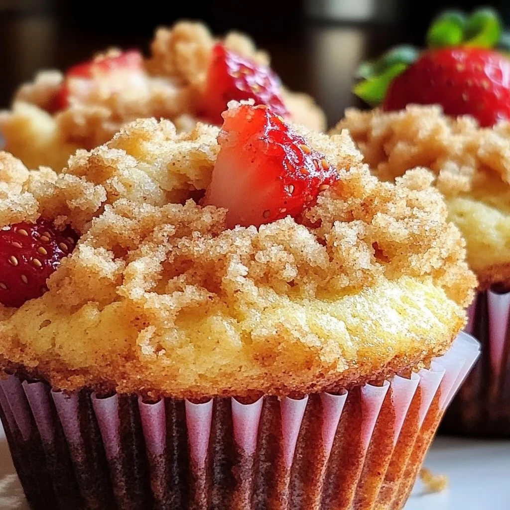 Orange Strawberry Muffins Streusel
