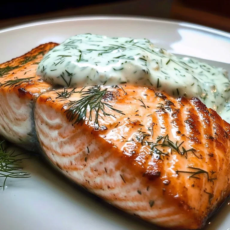 Baked Salmon with Dill Yogurt Sauce