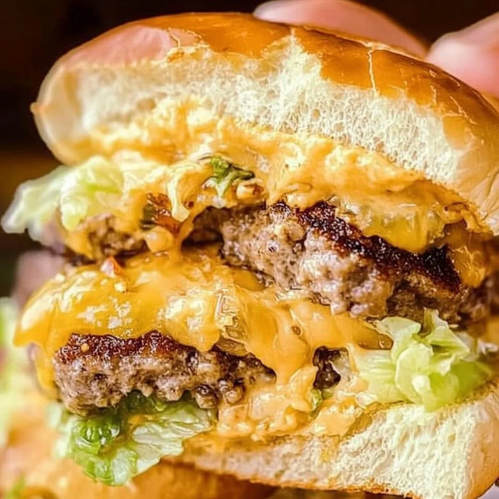 Mini Big Mac sliders on a platter ready for serving