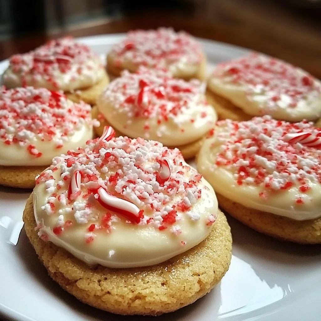 Candy Cane Frosted Cookies