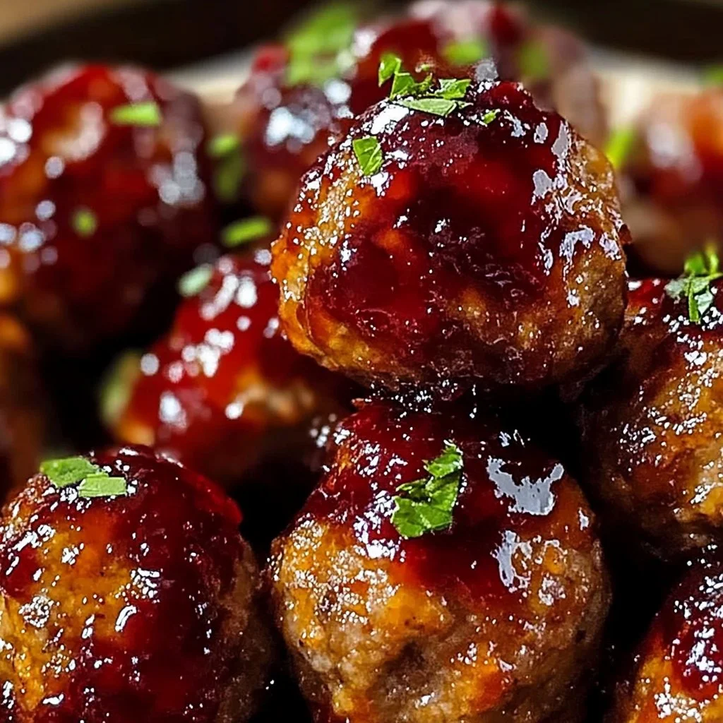 Cherry-Coded Cranberry BBQ Meatballs