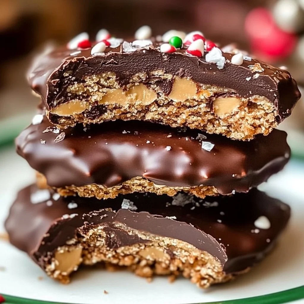 Delicious Chocolate Peanut Butter Stacks arranged on a plate