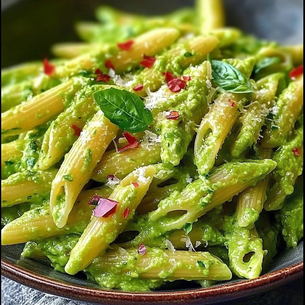 Creamy Avocado Penne Pasta