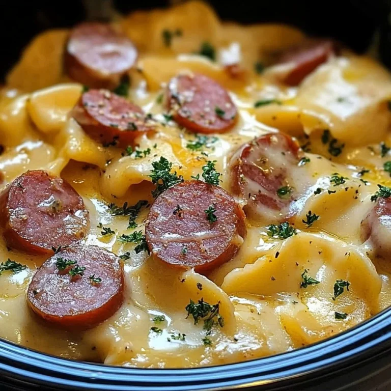 Crock Pot Pierogi Casserole with Kielbasa