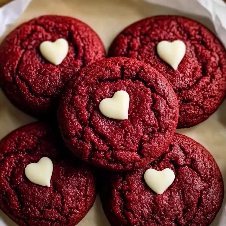 Delicious red velvet sugar cookies on a plate, ready to enjoy.