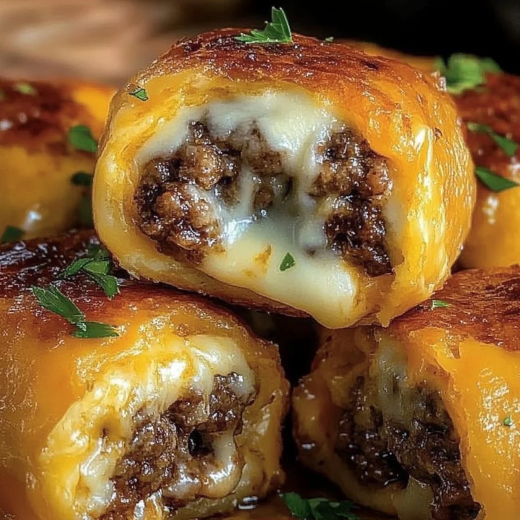 Garlic Butter Cheeseburger Rollups