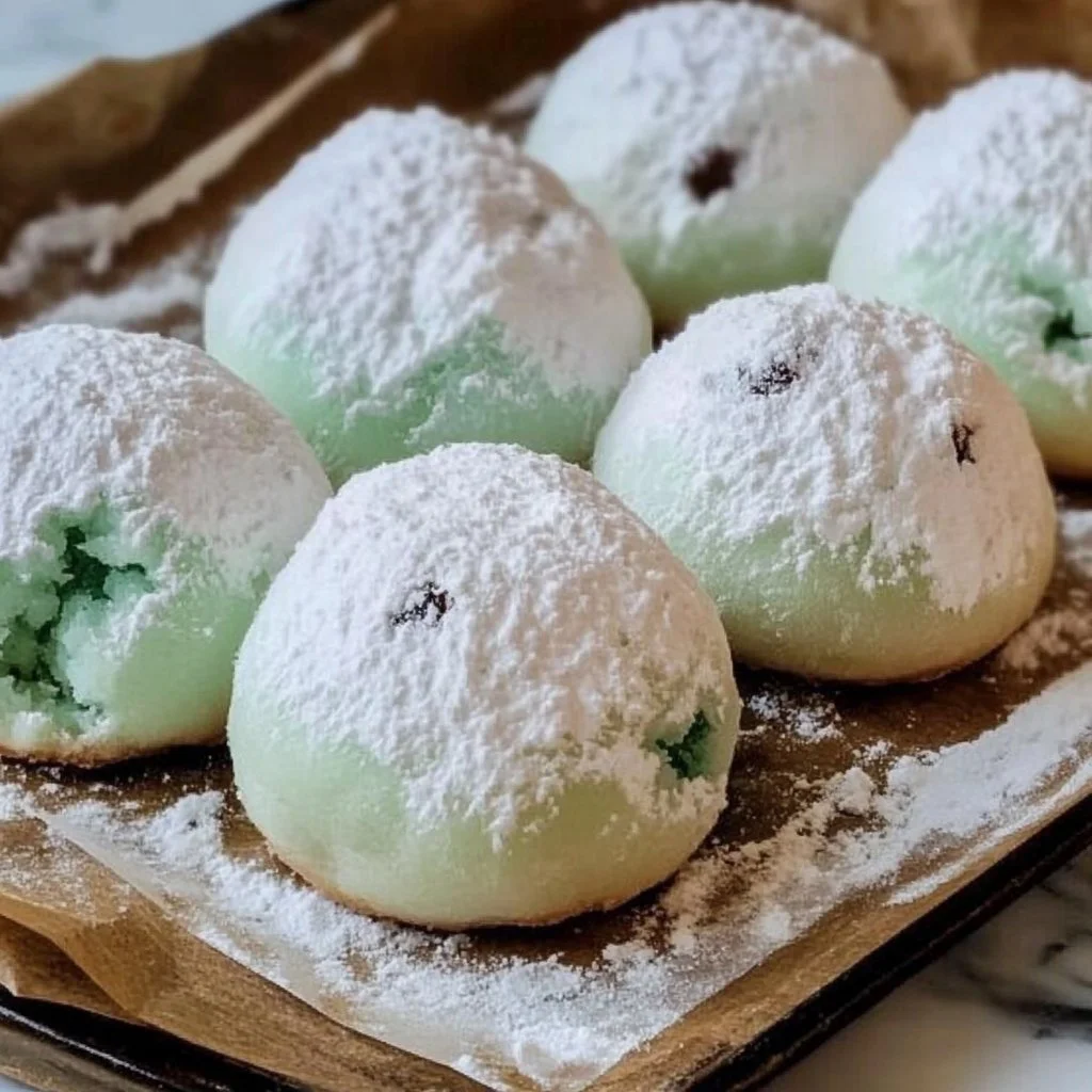 Mint Snowball Cookies