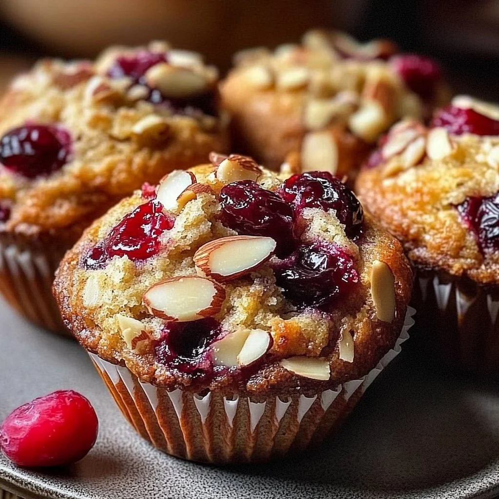 Moist and Fruity Cranberry Almond Muffins