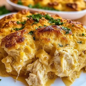Delicious Chicken Bubble Biscuit Casserole fresh out of the oven