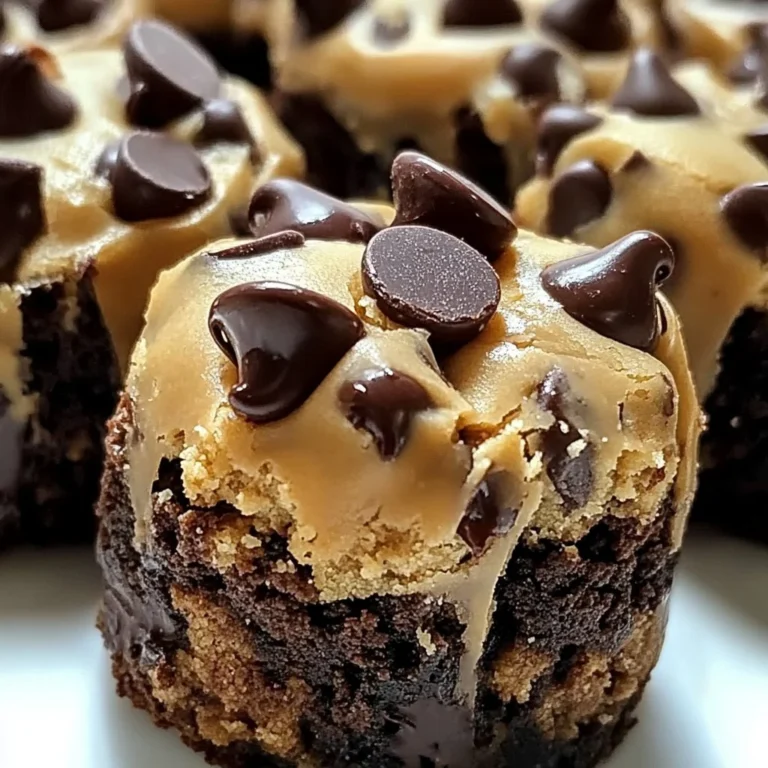 Delicious chocolate chip cookie dough brownie bites ready to enjoy