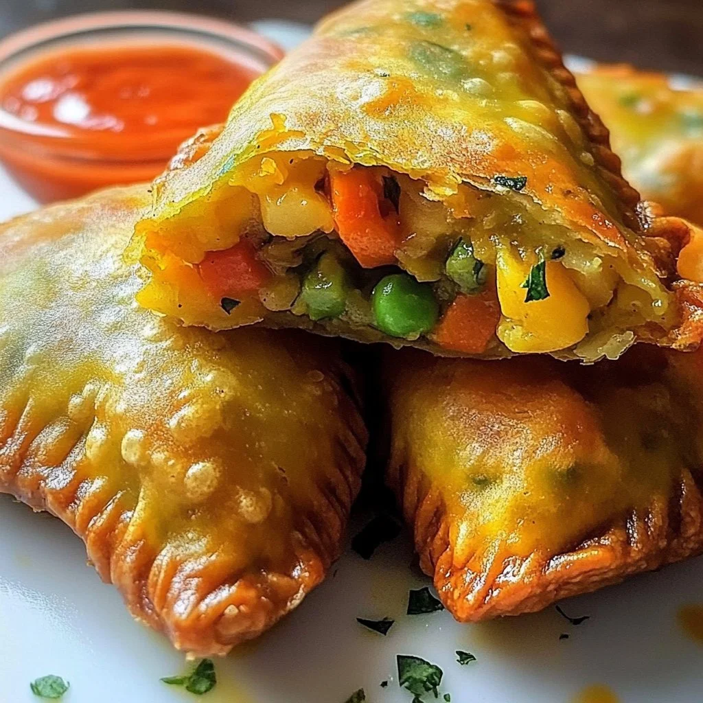 Jamaican vegetable patties: a colorful plate of spicy, deliciousness