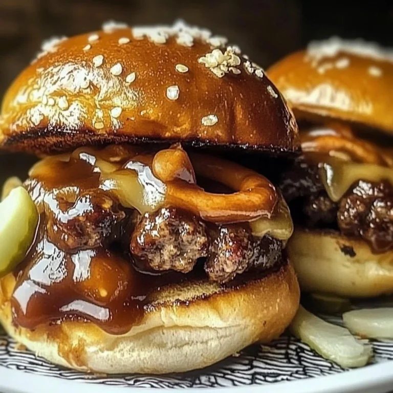 Delicious Pretzel Cowboy Sliders served on a wooden platter