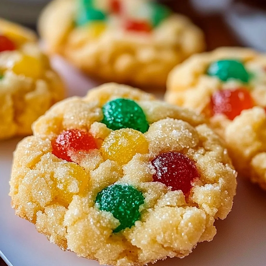 Plate of colorful Retro Christmas Gumdrop Cookies ready for the holiday season