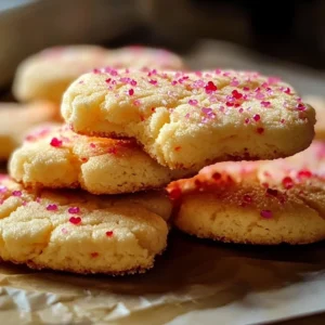Heart-shaped Valentine butter cookies decorated for the holiday